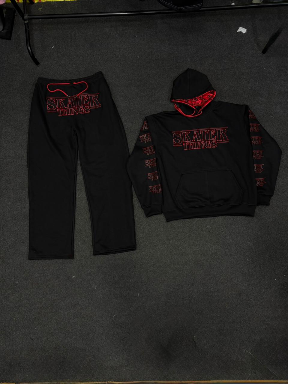 SATIN HOODIE EMBROIDERED SET — PREORDER