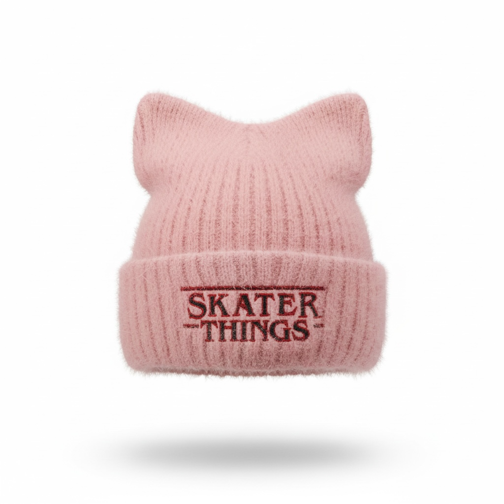 Cat Ear Beanies — Embroidered Skater Things OG