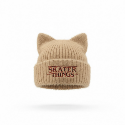 Cat Ear Beanies — Embroidered Skater Things OG