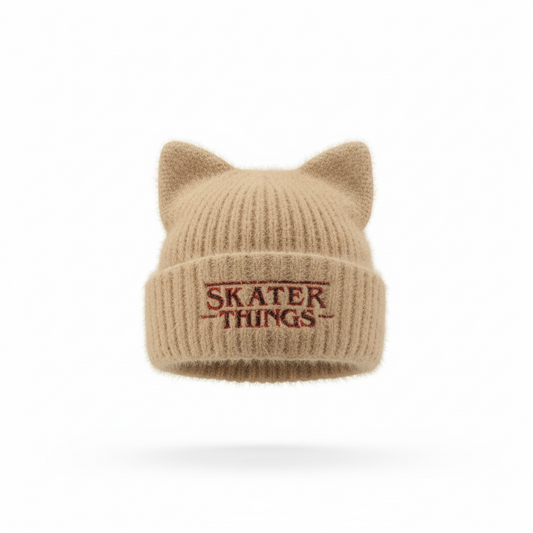 Cat Ear Beanies — Embroidered Skater Things OG